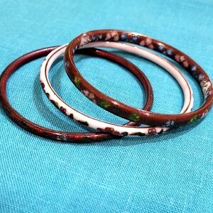 Vintage Cloissone Bangle Bracelets Hand Crafted True Vintage